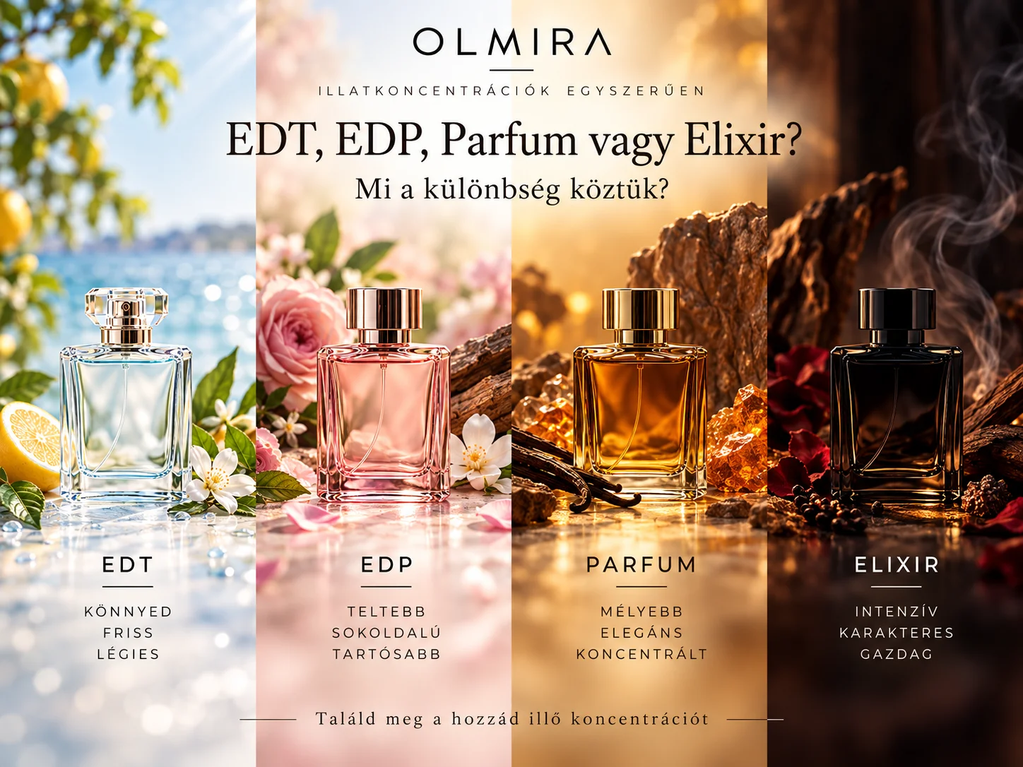 Mi a különbség az EDT, EDP, Parfum és Elixir között?